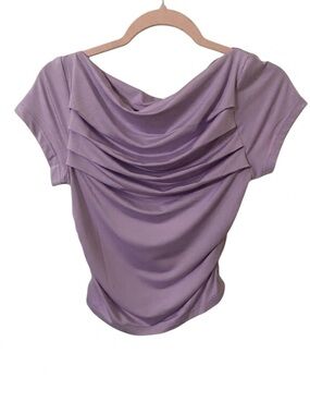 Stunning Lavendar Draped Cowl Neck Top - Size Medium - NEW 💜